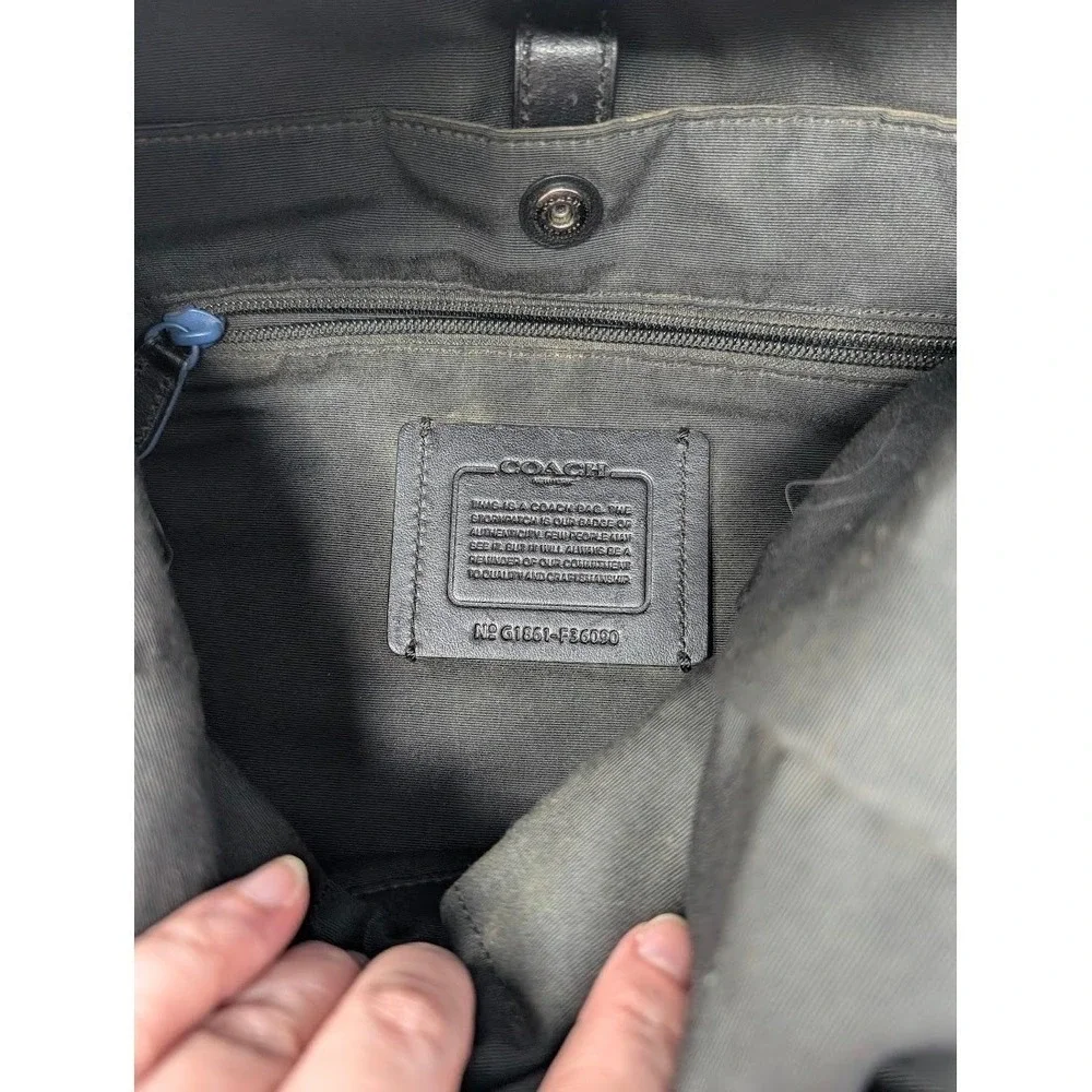 Coach Men's Terrain Roll Top Backpack Black‎ Nylon and leather